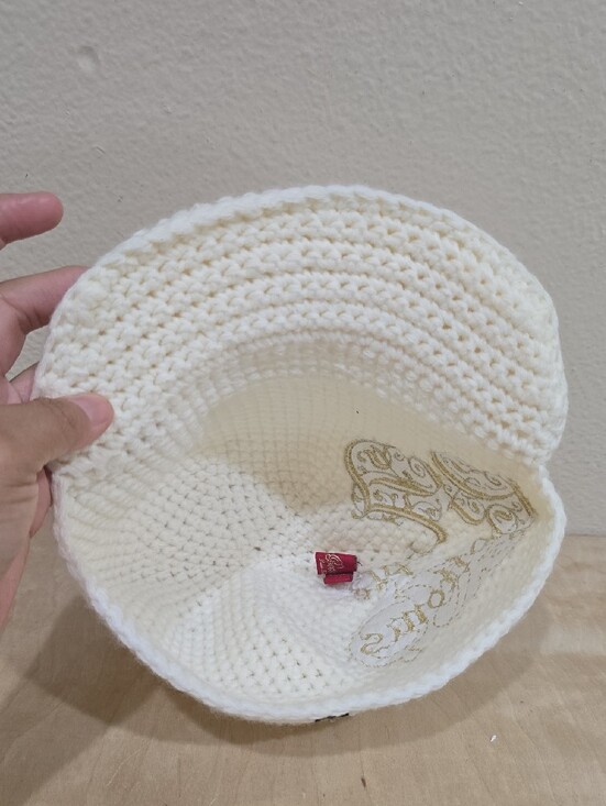 Apple Bottoms Cream Crochet Cap with Gold Embroidered Logo main image 8